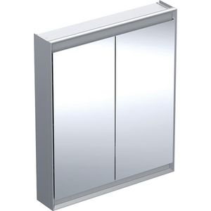 Opbouw spiegelkast 2 deuren 75x90cm ComfortLight aluminium ONE