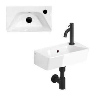 Fontein set 6 wit keramiek en mat zwart InBe
