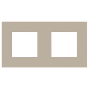 2-voudige afdekplaat hoh 71mm Pure steel champagne