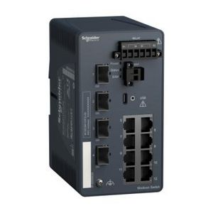 Managed Switch 8 ports for copper + 4 Gigabit SFP Modicon