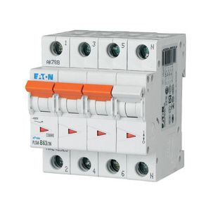 Installatie-automaat (MCB) PLSM, 63A, 3P+N, C-kar., 10ka Eaton