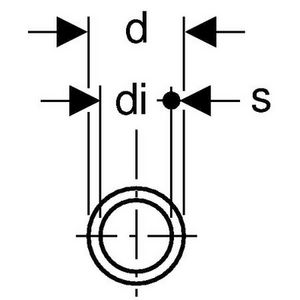 Lengte a 6m. systeembuis MAPRESS C-staal uitwendig verzinkt 22mm 1.0034