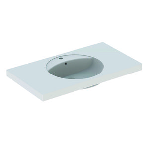 Preciosa wastafel 100x55cm wit met kraangat + overloop Keratect