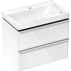Badmeubel Xelu Q set High Gloss White 780/475 RE. greep chroom