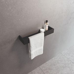 Planchet Frame met handdoekhouder 12x30cm zwart mat