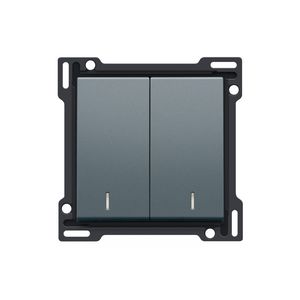 Afwerkingsset dubbele lens serieschakelaar blue grey c.