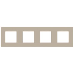 4-voudig afdekplaat hoh 71mm Pure steel champagne