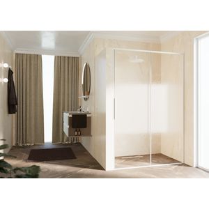 RIGA-2P schuifdeur in nis links 1260-1290x2000mm Rose 1-motief wit mat