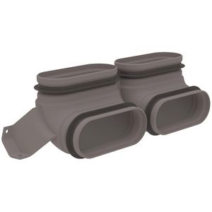 Bocht Luchtkanaal Flat verticaal, dubbelkanaal