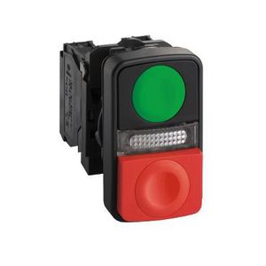 Dubbele drukknop Verlicht 120V Groen / rood Harmony XB5