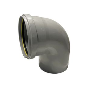 PVC manchet bocht 88° 250mm SN4 grijs mof/spie