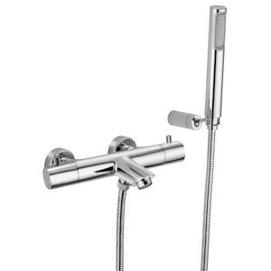 Badthermostaat LIGHT hoh 150mm + badset (staafdouche) RVS-look incl. s-koppelingen