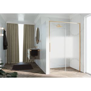 RIGA-2P schuifdeur in nis links 1060-1090x2000mm Rose 1-motief brushed gold
