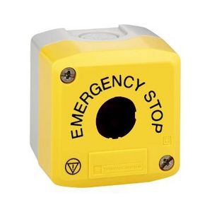 Drukknopkast 1 gatEMERGENCY STOP" Geel Harmony XAL-K