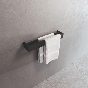 Dubbele handdoekhouder Frame 10x45cm zwart mat