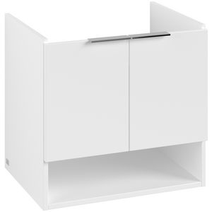 Wastafelonder. ARCHITECTURA 550x520x420mm wit mat B88900MS greep alu. glans