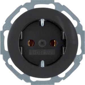 Wandcontactdoos RA diagonaal 45gr. berker R.1/R.3/R.8 zwart