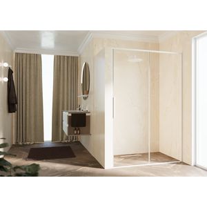 RIGA-2P schuifdeur in nis links 1260-1290x2000mm helder glas wit mat