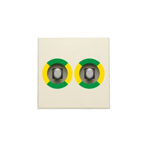 Afwerkingsset stopcontact dubbel pot.vereff.contact cream