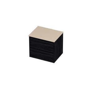 Deck Set Top afdekplaat hardsteen en onderkast symmetrisch 600x460x550mm Sand stone/Black oak