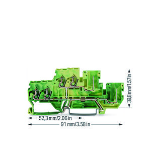 2-etageklem 4-draads aardklem 2,5mm² groen-geel VVE=50