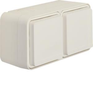 Wandcontactdoos KB 2-v hor. behuizing berker W.1 polarwit