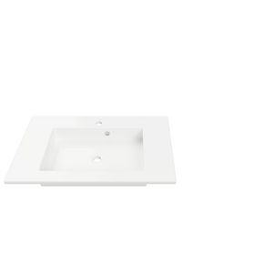 Wastafel AMARO 80cm kunstmarmer wit 1x kraangat (cast marble)