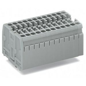 2-draads klemmenstrook z. drukknop klikvoetjes grijs VVE=100