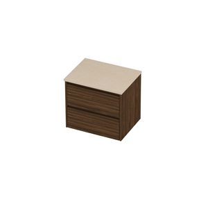 Deck Set Top afdekplaat hardsteen en onderkast symmetrisch 600x460x550mm Sand stone/Cabana oak