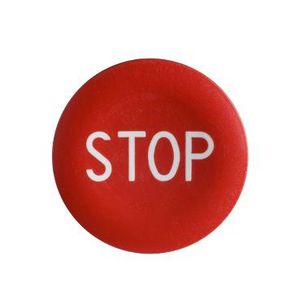 Kapje drukknop Rond GemarkeerdSTOP" 22mm Rood VVE=10