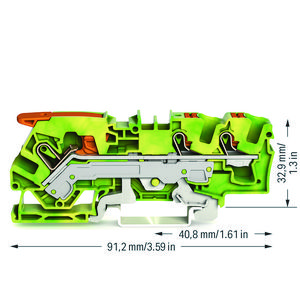 3-draads aardklem met hendel en Druk 6mm² VVE=25