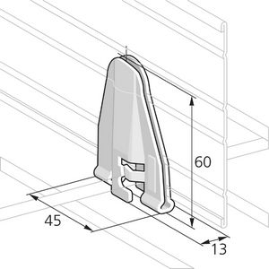 Houder verdeler draadgoot GKX 120 UL gecertif RVS V4A GK-HAT-X67-V4A-UL VVE=20