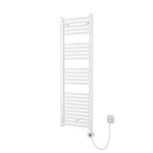 Elektr. radiator SCALA 1255x400mm 500W RAL9016 120cm snoer met ronde thermostaat