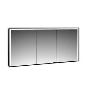 Led-Spiegelkast Prime 3 inbouw 1600mm 3 deur Zwart