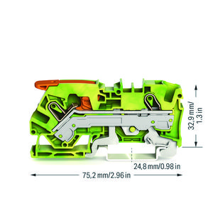2-draads aardklem met hendel en 6mm² VVE=25
