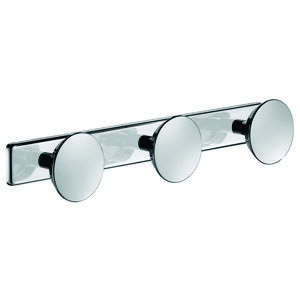 Kledinghaak 3 knoppen RVS glanzend gepolijst en verchroomd