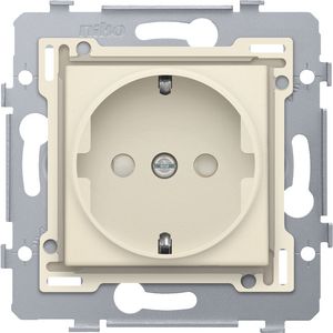 Stopcontact 71x71mm insteek sokkel/afw.set cream