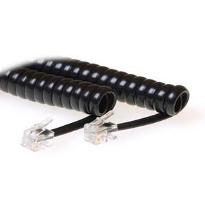 Telefoon krulsnoer 1,5M zwart 2xrj10