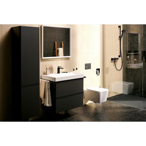 Unica Douchestang Pulsify S 90cm met push-schuifstuk en Isiflex doucheslang 160cm mat zwart