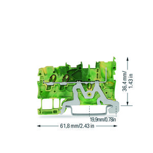 2-draads/1-pins PE-basisklem rail 35x15+35x7,5 Push-i VVE=50