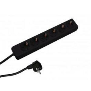 Selly 6x 230V RA 1,5mmet RA stekker zwart