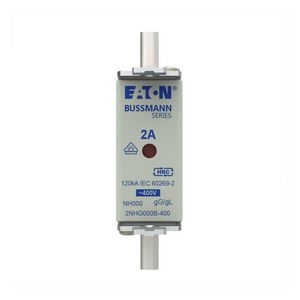 Zekering laagsp. 2A AC 400V NH000 gL/gG dubbele meld VVE=3