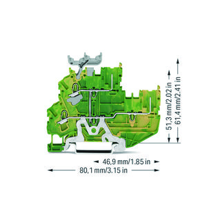 2-dr.2-pins 2etage basiskl. aardk.2,5mm² 2237/999-953 VVE=50