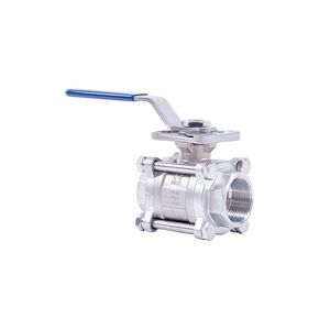 Kogelkraan 3-delig RVS DN25 PN63 ISO5211