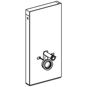 Reservoir MONOLITH 101cm tbv wandcloset front: wit glas/zijkanten: aluminium