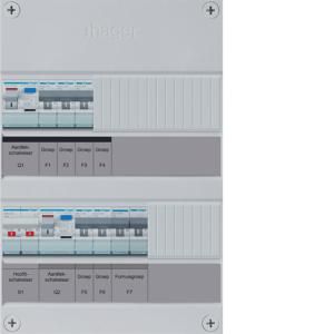 Groepenkast 5-groepver. HS 2xALS 30mA +F 1-fase excl. buis
