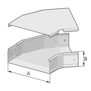 Hoesktuk 45gr afgernd deksel boven B 100mm H 60mm staal verz PIK-BDFS-100/60S