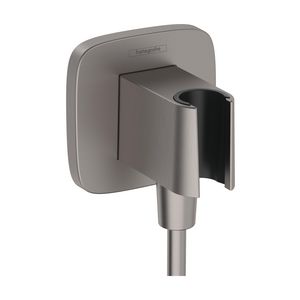 Fixfit Porter Q handdouchehouder incl. muuraanslbocht brushed black chrome