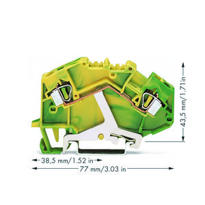 2-draads aardklem 4mm² Markering in het midden groen VVE=50