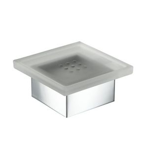 Zeephouder satine glas met wandbevestiging chroom MODERN ART